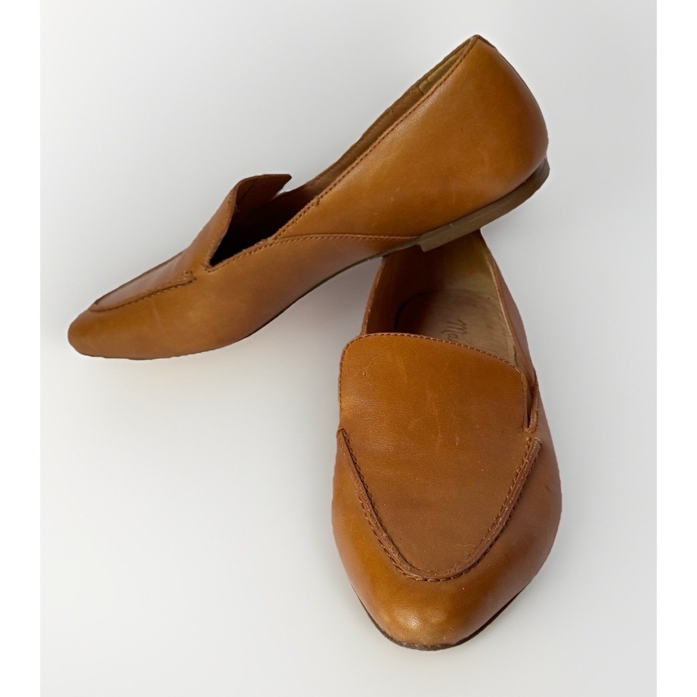 Madewell Shoes Women 5 Frances Skimmer Flats Brown Leather Pointedtoe Minimalist